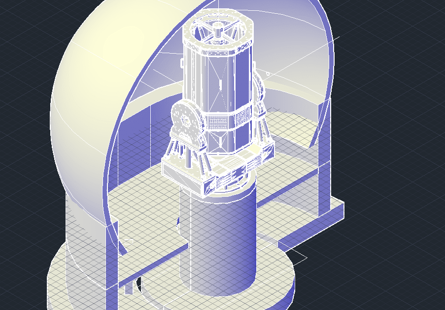 3d model drawing of the Hub Optical Ground Station